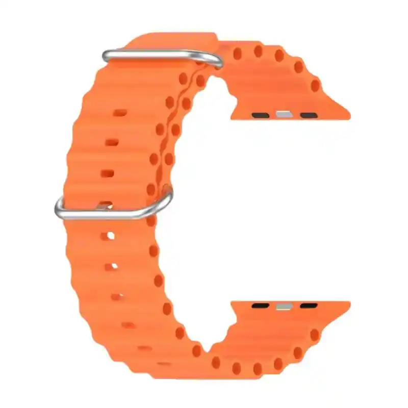 Correa Manilla Silicona Ocean Apple Watch 42mm - 44mm - 45mm - 49mm /smartwatch *naranja*