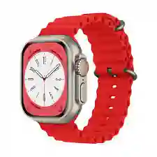 Correa Manilla Silicona Ocean Apple Watch 42mm - 44mm - 45mm - 49mm /smartwatch *rojo*