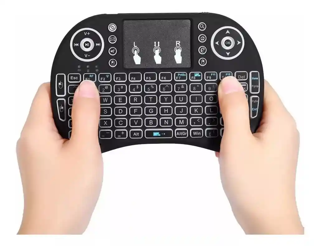 Mini Teclado Inalámbrico Airmouse Android Smart Tv Iluminado