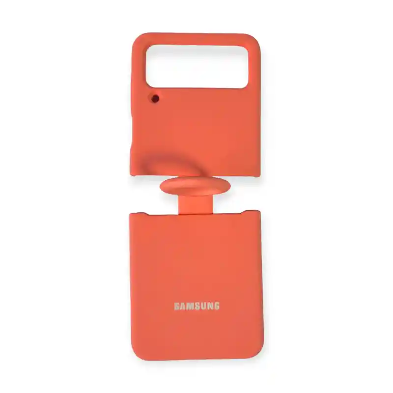 Silicone Case Para Samsung Z Flip 4 Con Anillo Rosado