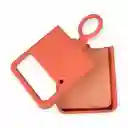 Silicone Case Para Samsung Z Flip 4 Con Anillo Rosado