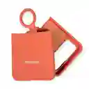 Silicone Case Para Samsung Z Flip 4 Con Anillo Rosado