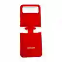 Silicone Case Para Samsung Z Flip 4 Con Anillo Rojo