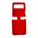 Silicone Case Para Samsung Z Flip 4 Con Anillo Rojo