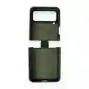 Silicone Case Para Samsung Z Flip 4 Con Anillo Verde Militar