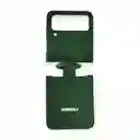 Silicone Case Para Samsung Z Flip 4 Con Anillo Verde Militar