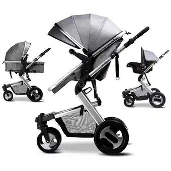 Coche Tipo Moises Paseador Fino Silla Carro Porta Bebe + Toldillo Azul
