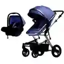 Coche Tipo Moises Paseador Fino Silla Carro Porta Bebe + Toldillo Azul