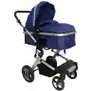 Coche Tipo Moises Fino Paseador De Lujo + Toldillo Azul