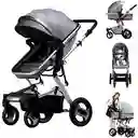 Coche Tipo Moises Fino Paseador De Lujo + Toldillo Gris
