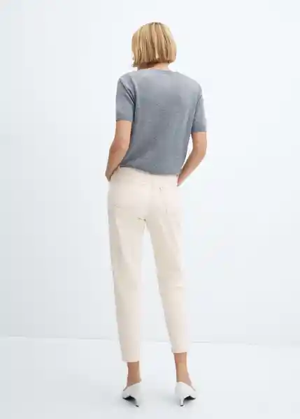 Pantalón Jean Newmom Offwhite Talla 42 Mujer Mango