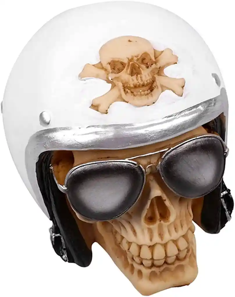 Figura Calavera Decorativa Casco Piloto De Avión