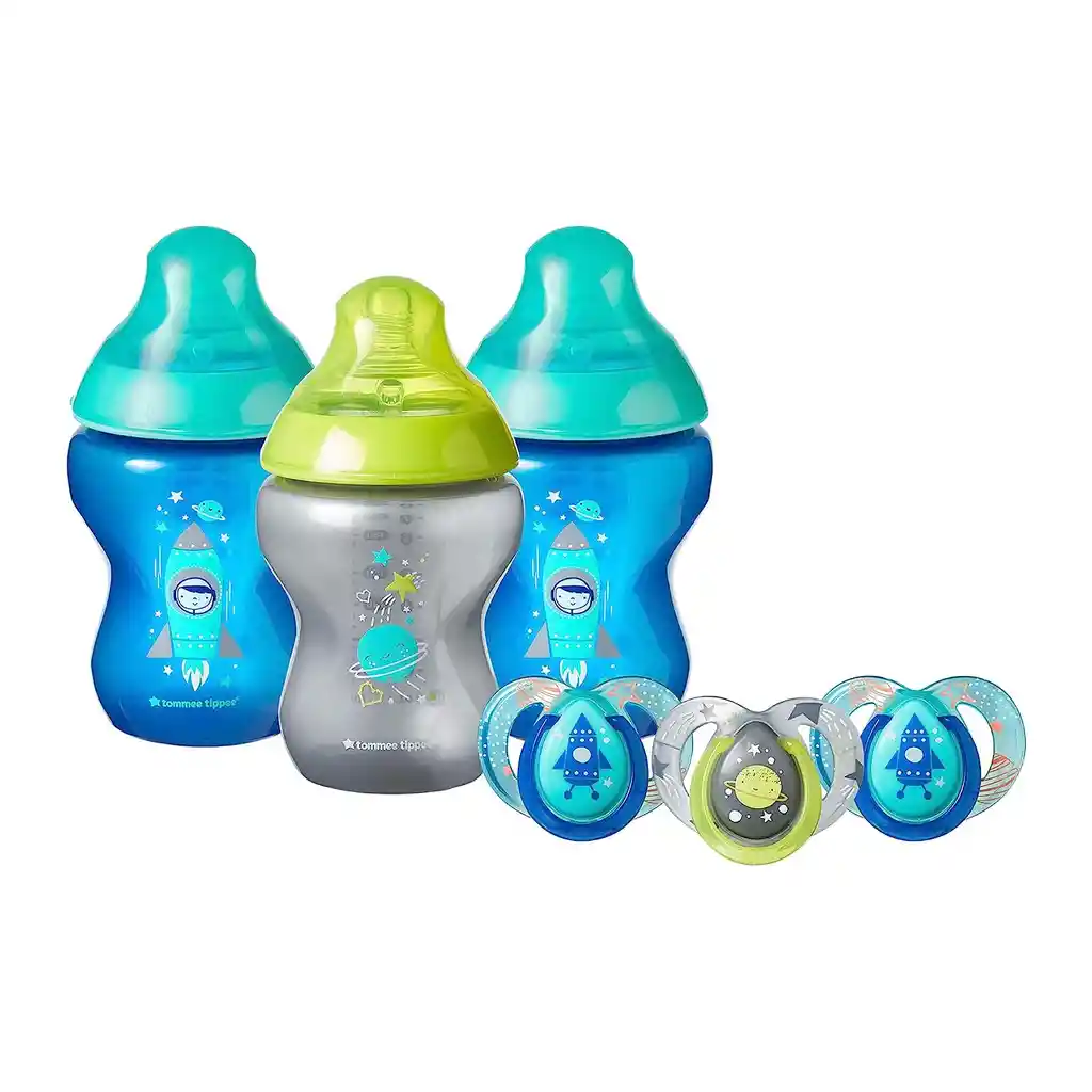 Set Teteros Tommee Tippee Astronauta 9oz X 3 Incluye 3 Chupos Entretencion