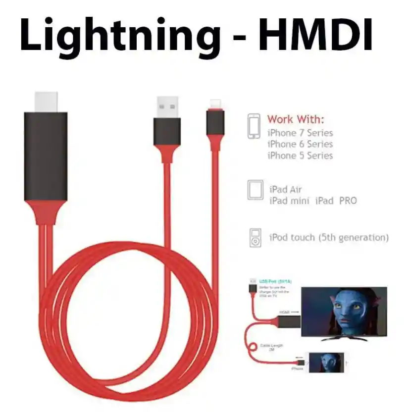  Cable Lighting Hdmi Tv Ipad iPhone 5 6 7 X Mhl Adaptador 