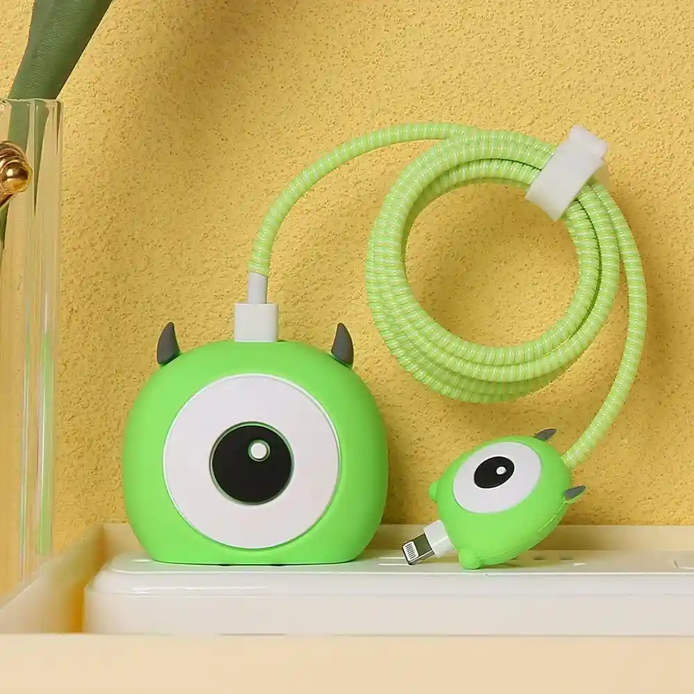 Protector De Cable + Protector De Cargador. Modelo: Mike Wazowski