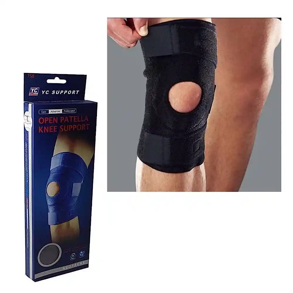 Soporte De Rodilla Ortopédica Rotula #758 Ajustable Estabilizado - Negro