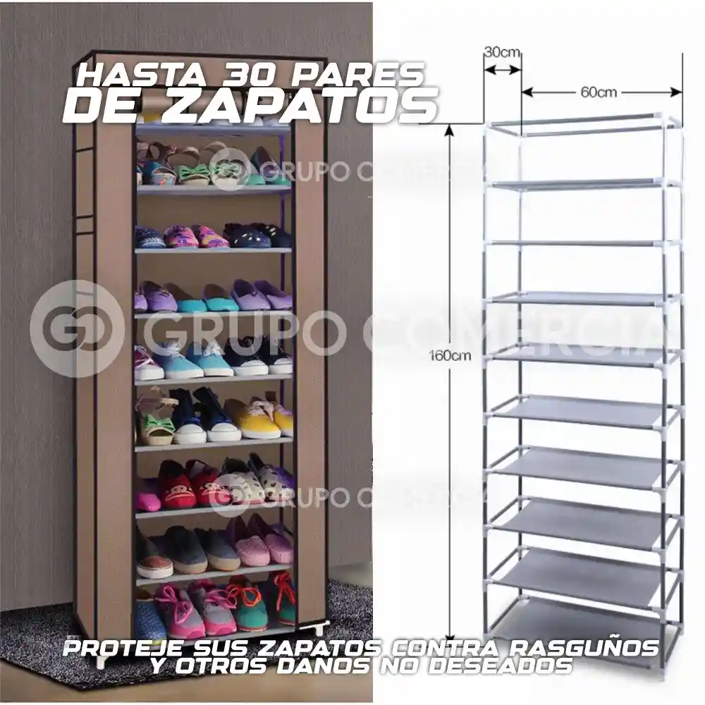 Organizador Zapatos En Tela Diseño Torre Zapatero Armable