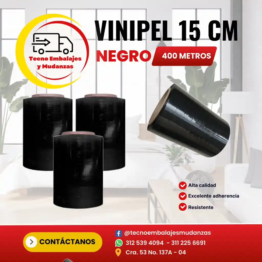 Vinipel De 15 Cm Negro