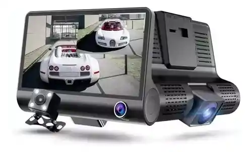Video Camara Dvr Para Carro 3 Lentes Frontal Reversa Interno