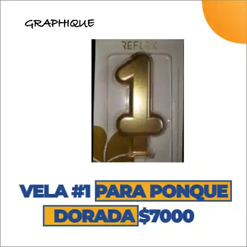 Vela #1 Para Ponque Dorada