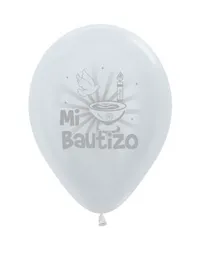 R-12 Globos Bombas Sempertex Mi Bautizo Perlada Paq 12 Und