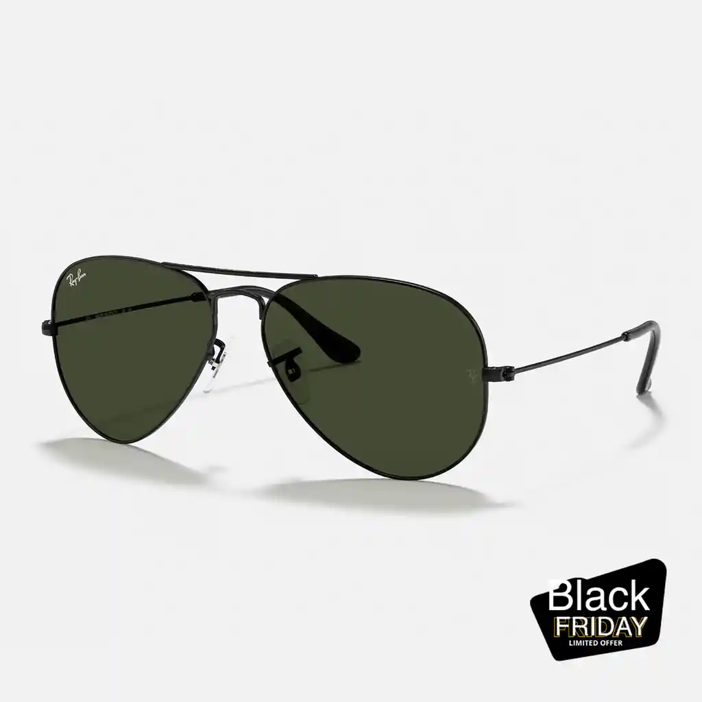 Ray-ban 3025 L2823 Marco Negro Lente Verde Ray Ban Rayban Gafas De Sol Italianas