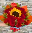 Bouquet De Rosas Y Girasoles