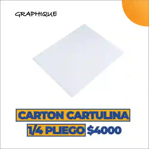 Cartulina Carton En 1/4 Pliego