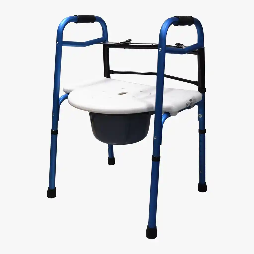 Caminador Con Silla Sanitaria En Aluminio Plegable Liviana