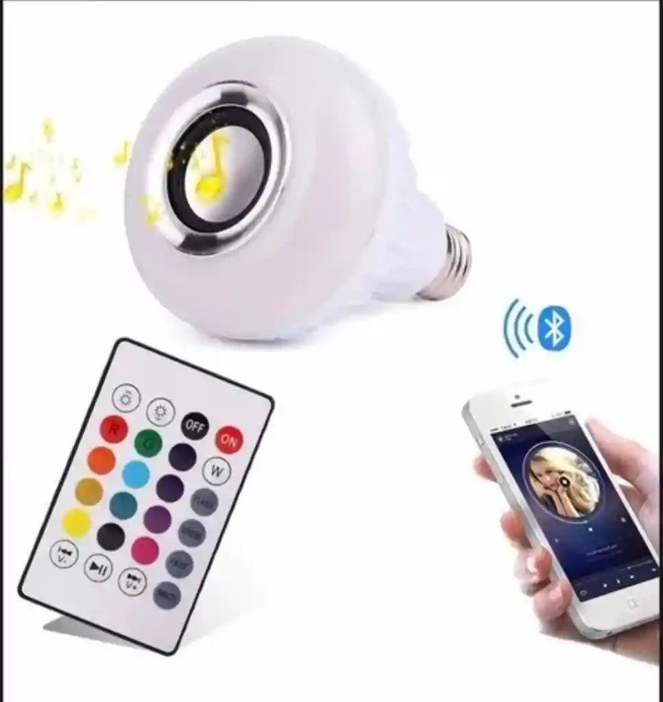 Bombillo Parlante Led Con Bluetooth Music Multicolores