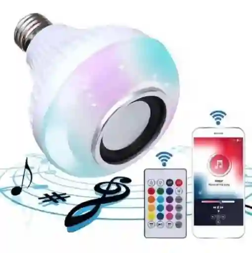 Bombillo Parlante Led Con Bluetooth Music Multicolores