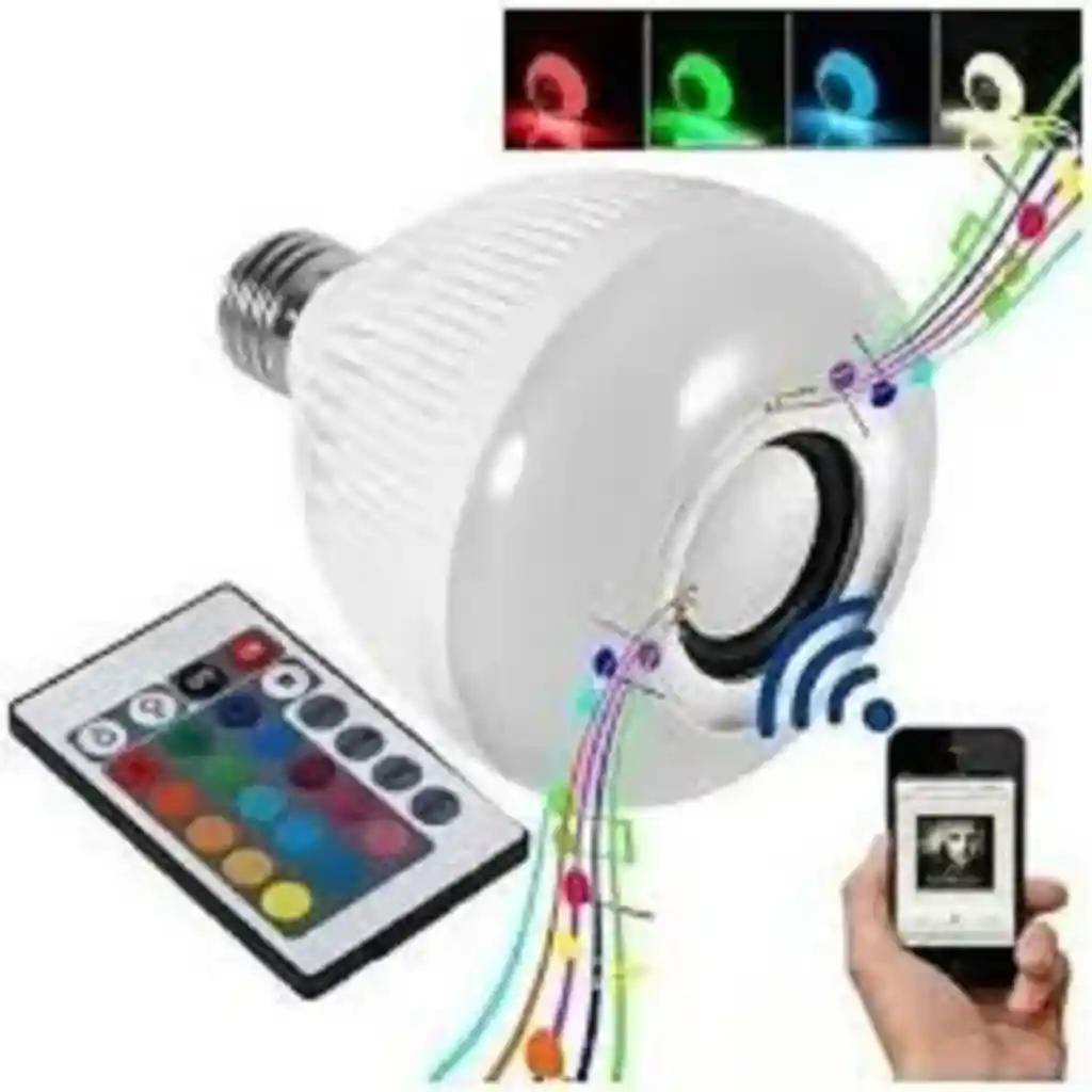 Bombillo Parlante Led Con Bluetooth Music Multicolores