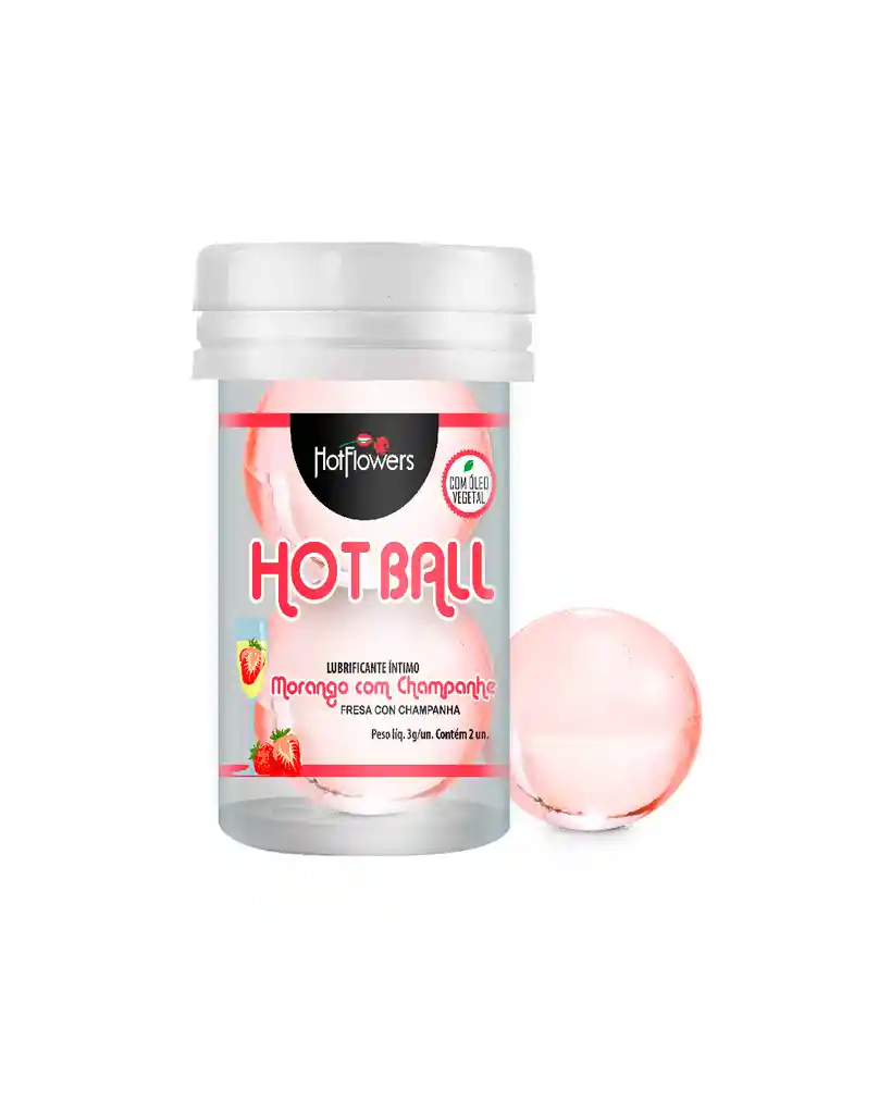  Lubricantes En Capsula Hotballs  HOT FLOWERS  Sabor Fresa Con Champana 