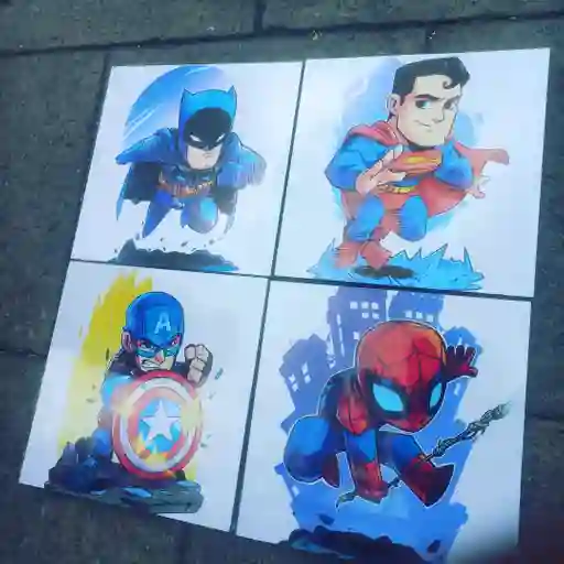 Cuadro Superheroes 50x50 Cm