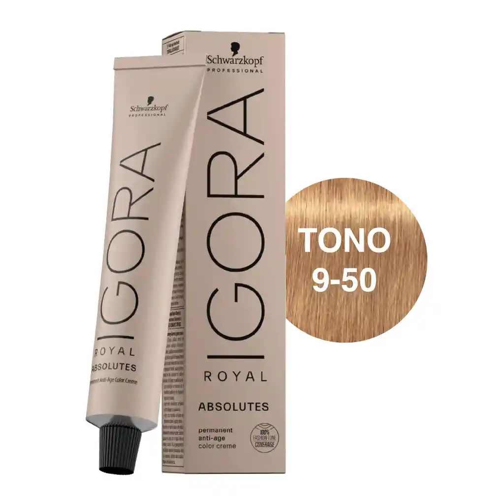 Igora Royal Absolutes Tono 9-50 Rubio Muy Claro Dorado Natural 60ml