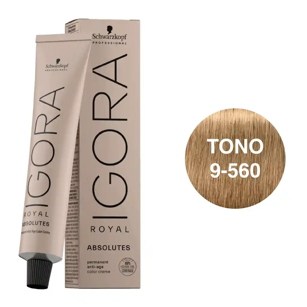 Igora Roya Absolutes Tono 9-560 Rubio Muy Claro Dorado Chocolate 60ml