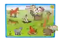 Juego Encajable Animales Domésticos X9 Piezas En Madera