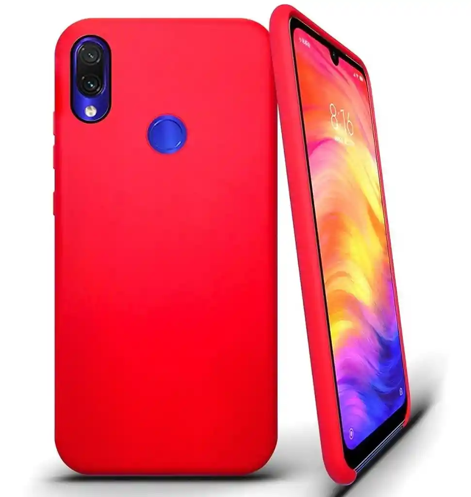 Estuche Para Xiaomi Redmi Note 7 Silicone Case En Rojo