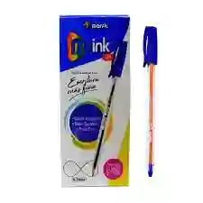 Boligrafo Azul Mink Gel Marfil