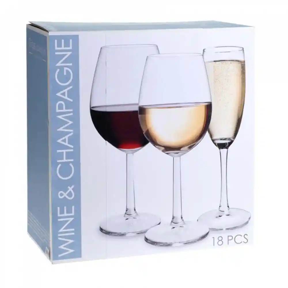 Copa Glass Collection Setx18 Vino Tinto Blanco Champagne 580ml 430ml 180ml En Vidrio