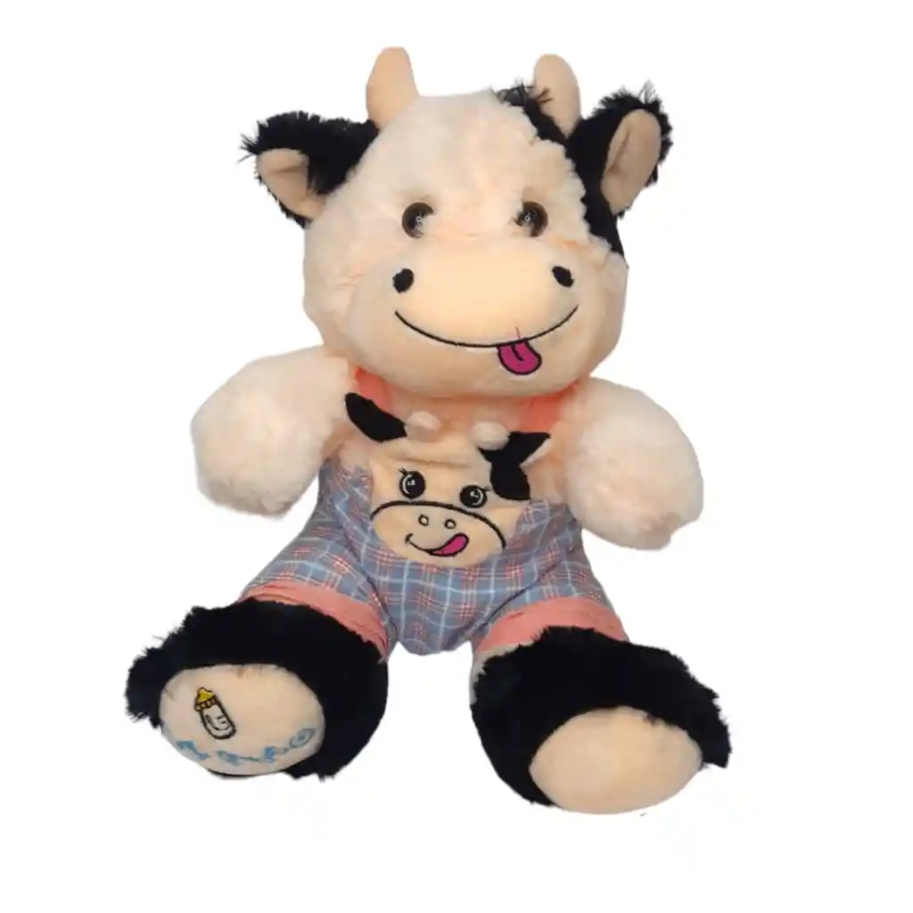 Peluche De Vaca Con Overol.