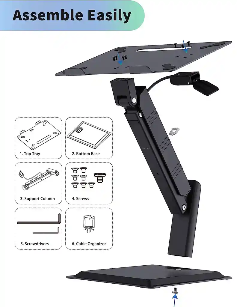 Base Hidráulica De Aluminio Para Portátil Con Altura