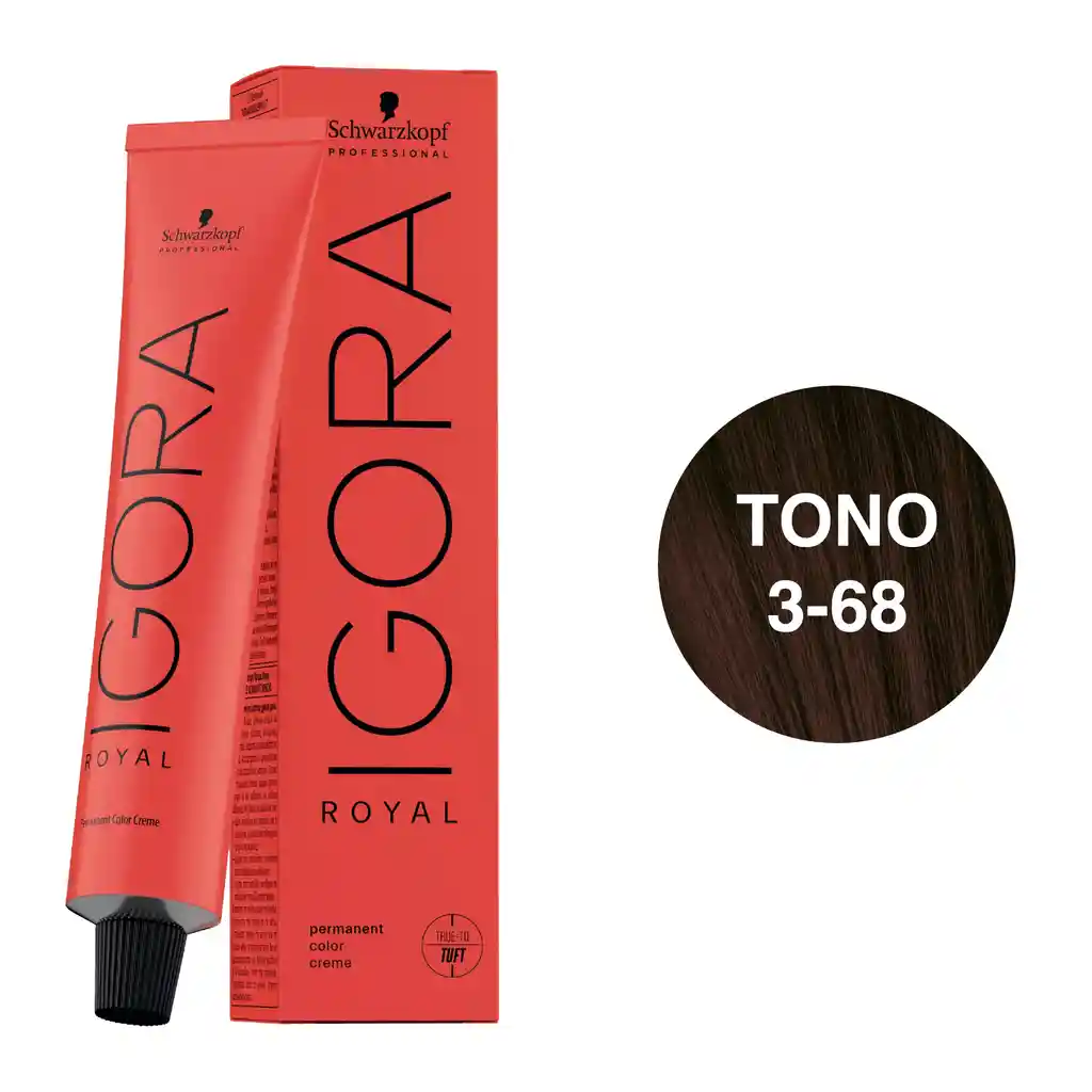 Igora Royal Tono 3-68 Castaño Oscuro Chocolate Rojo 60ml