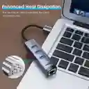 Adaptador De Usb A Red Lan 3.0 Gigabit + 3 Puertos Usb 3.0