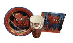 Set Platos, Vasos Y Servilletas X8 Marvel Ultimate Spider-man