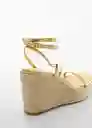 Sandalias Ficus Oro Talla 35 Mujer Mango