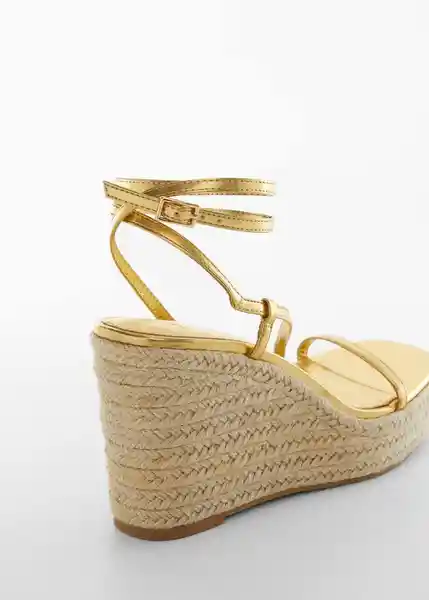 Sandalias Ficus Oro Talla 35 Mujer Mango