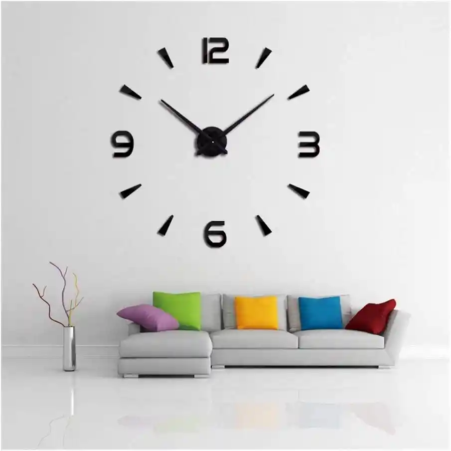 Reloj Pared 90 X 90 Cm Diseño Pegatina 3d Elegante