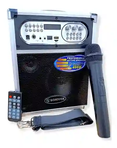 Cabina Sonivox Recargable Micrófono Bluetooth Vs-sp1455 400w
