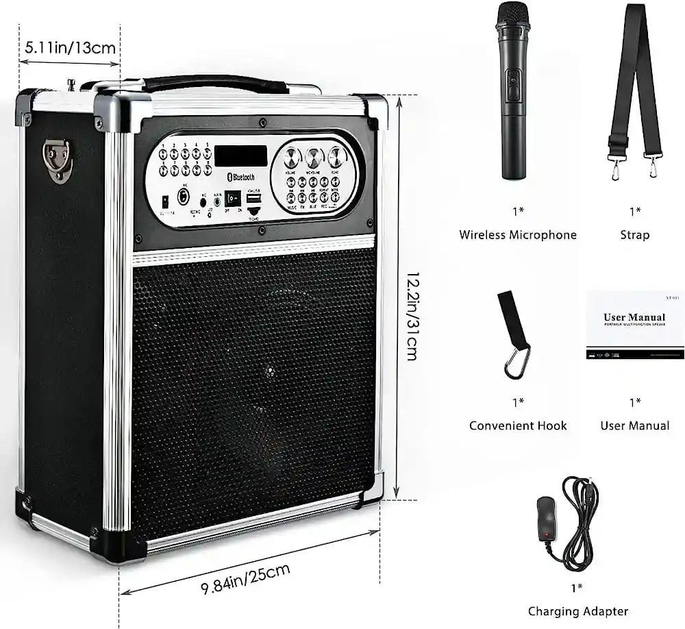 Cabina Sonivox Recargable Micrófono Bluetooth Vs-sp1455 400w